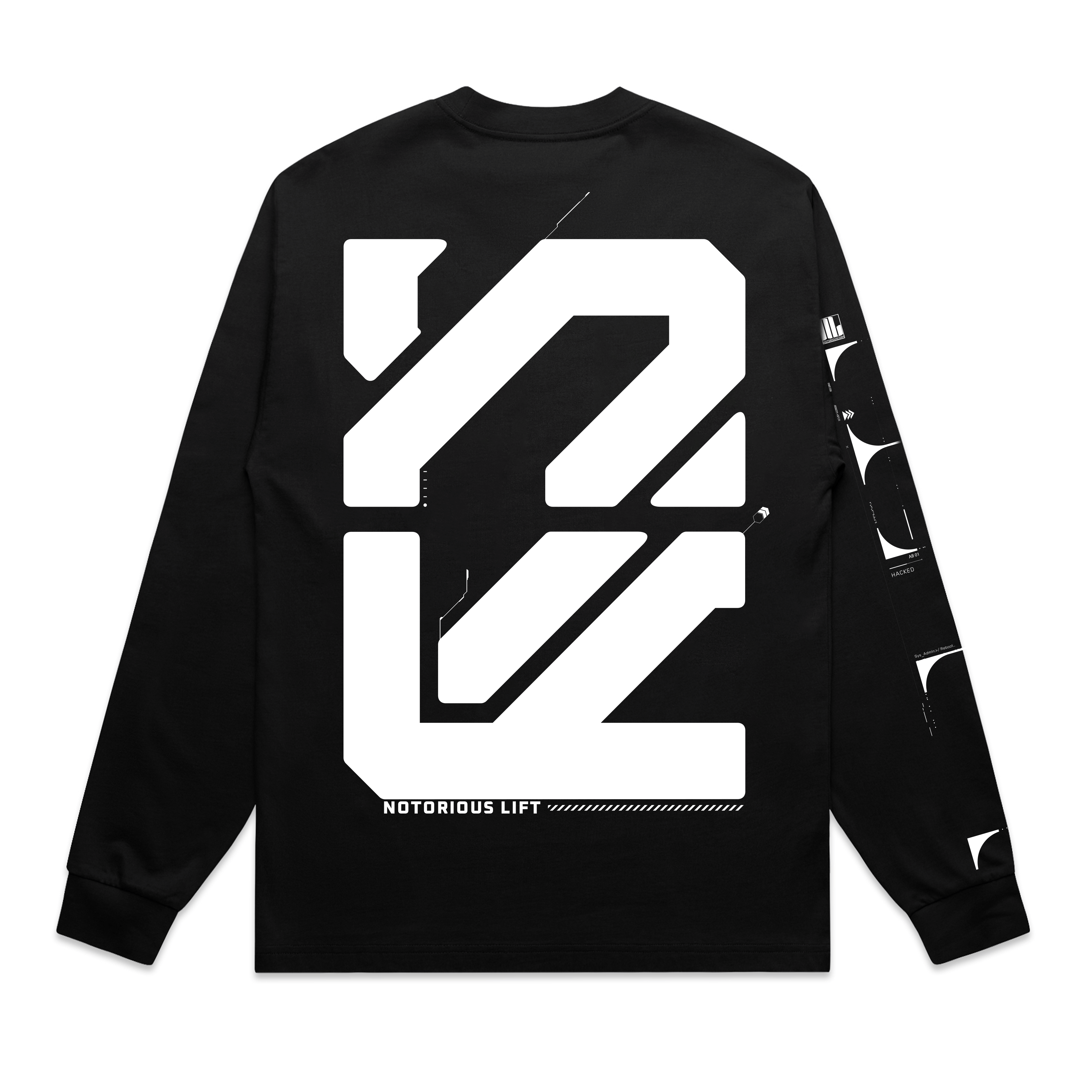 Corp Long Sleeve Black - Notorious Lift Corp Long Sleeve Black colorway rear view