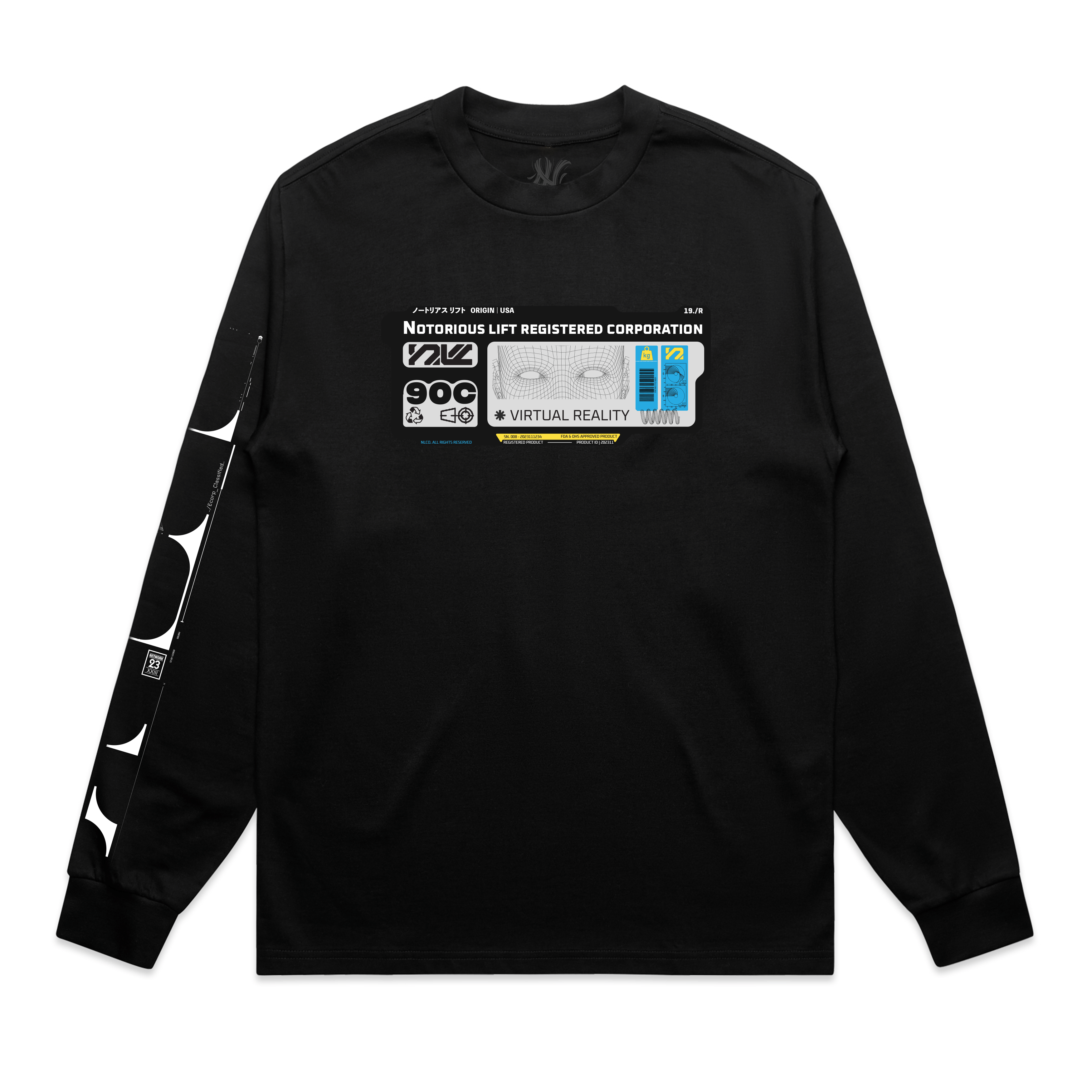 Corp Long Sleeve Black - Notorious Lift Corp Long Sleeve Black colorway front view