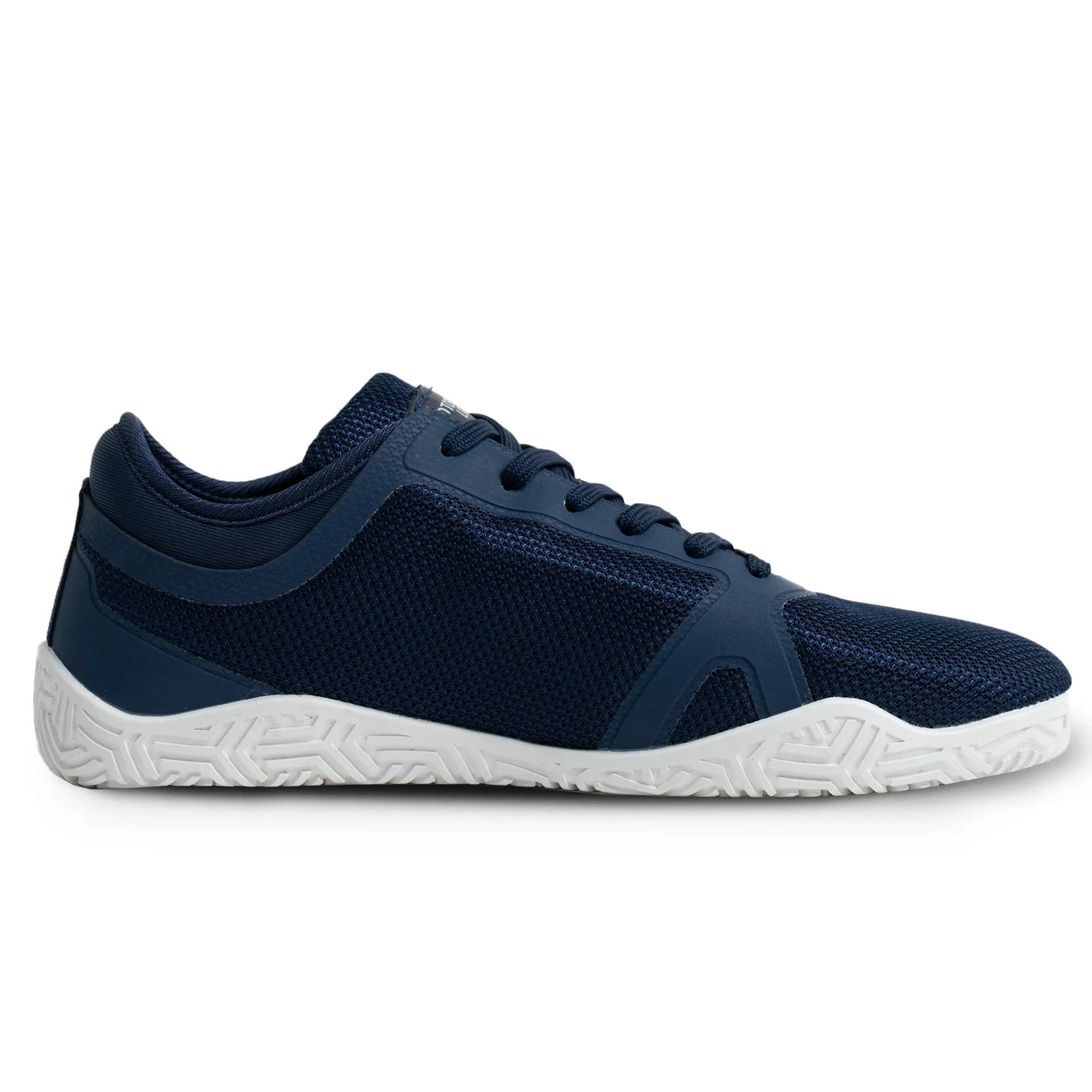 Radix Pro Ocean Phantom rear angle - navy blue barefoot training shoe for lifting