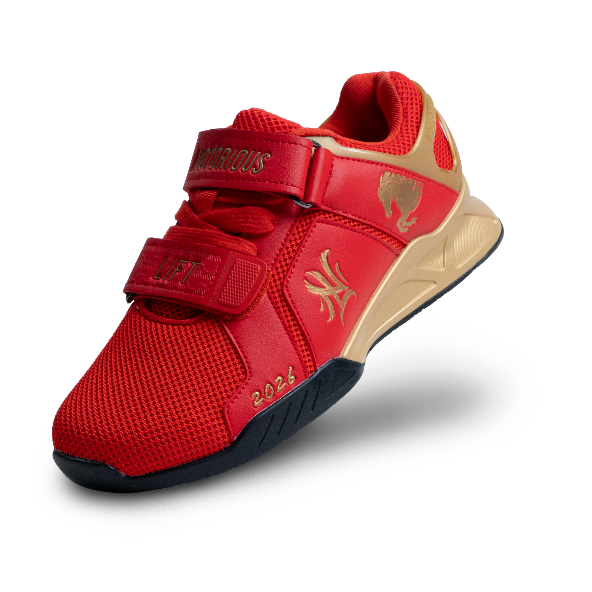 Ronin Lifters: Year of the Horse — Heeled Squat Shoe (front view) | Notorious Lift