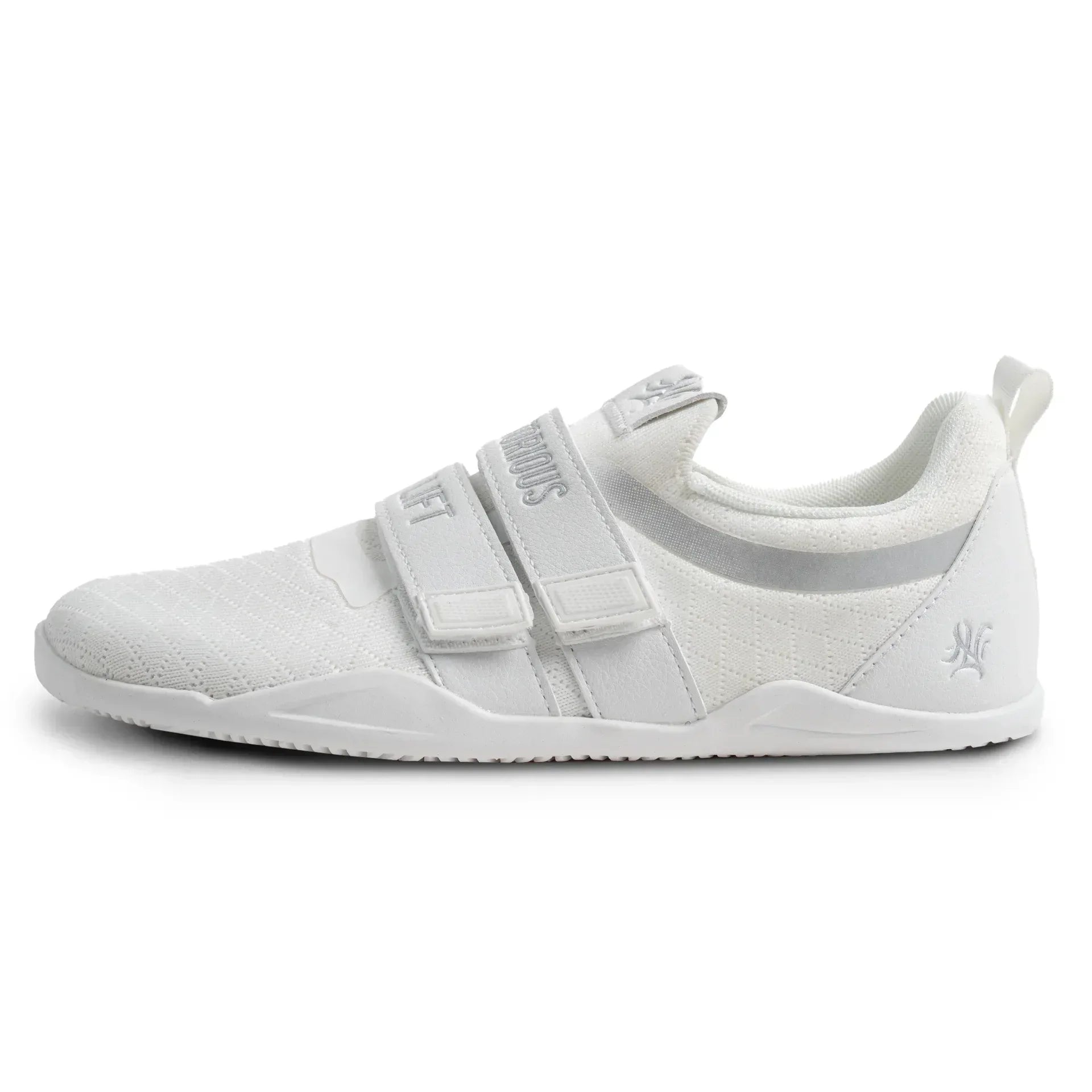 Sumo Sole Gen 4 Ghost side profile view - wide toe box powerlifting slipper in white/grey