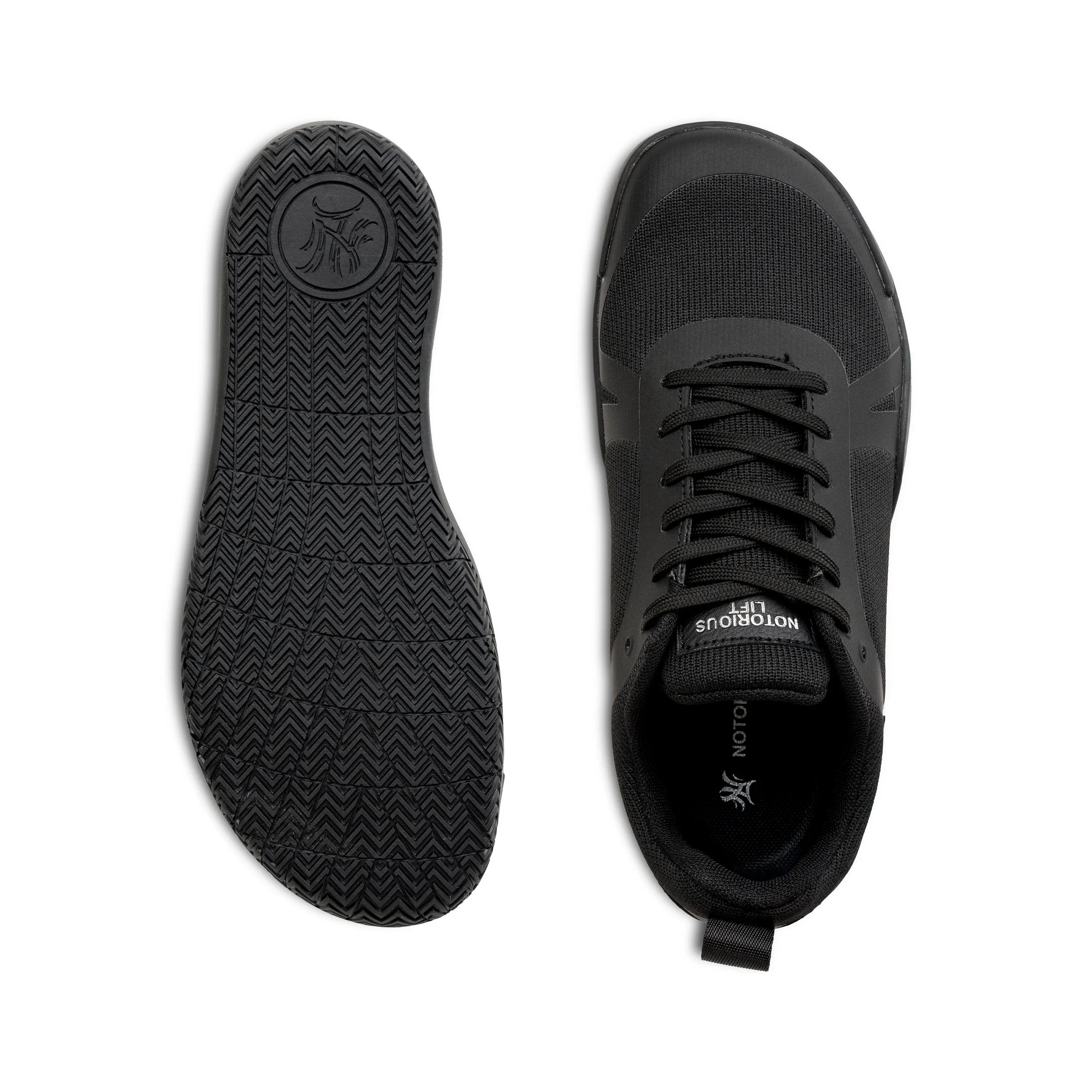 Radix barefoot powerlifting shoe sole view - ultra-thin 3.3mm Novus Griptech rubber outsole