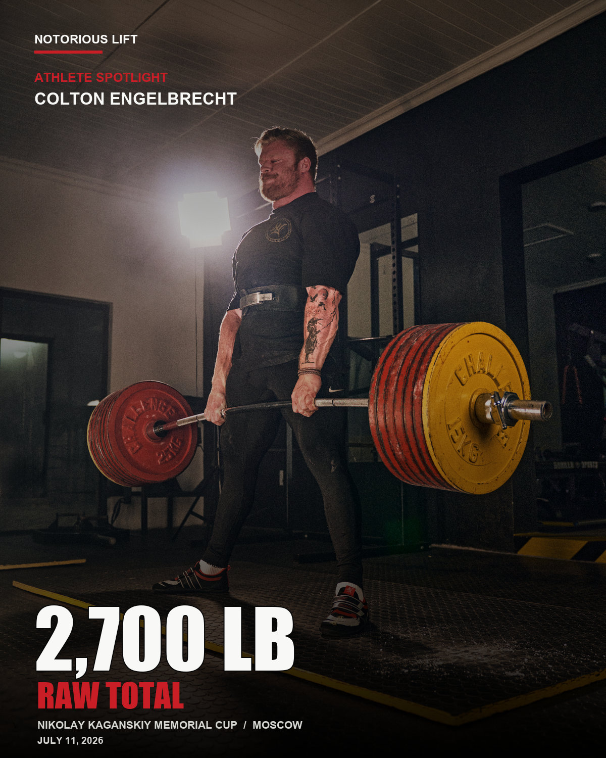 Colton Engelbrecht Totals 2,700 lb Raw